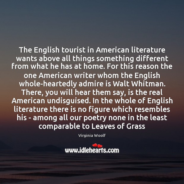 The English tourist in American literature wants above all things something different Image