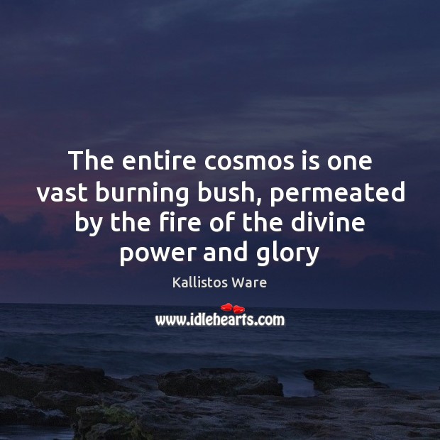 The entire cosmos is one vast burning bush, permeated by the fire 