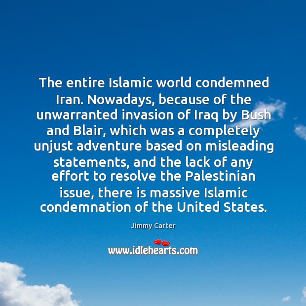 The entire islamic world condemned iran. Nowadays Image