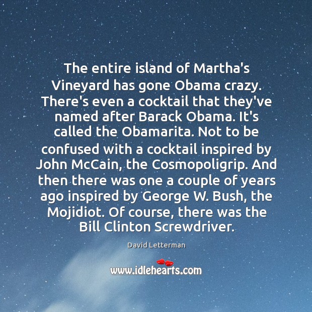 The entire island of Martha’s Vineyard has gone Obama crazy. There’s even Image