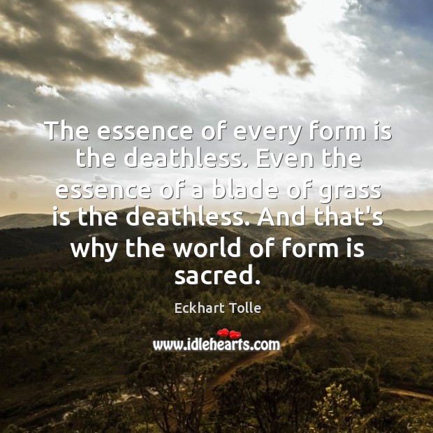 The essence of every form is the deathless. Even the essence of Image