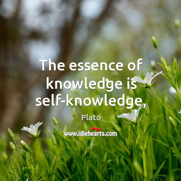 The essence of knowledge is self-knowledge, Image