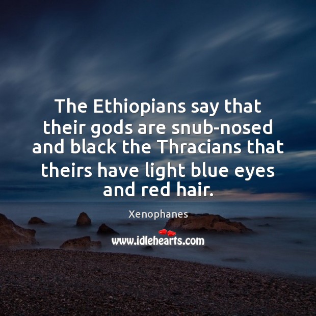 The Ethiopians say that their Gods are snub-nosed and black the Thracians Xenophanes Picture Quote