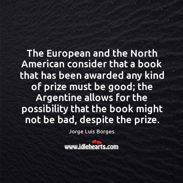 The European and the North American consider that a book that has Image