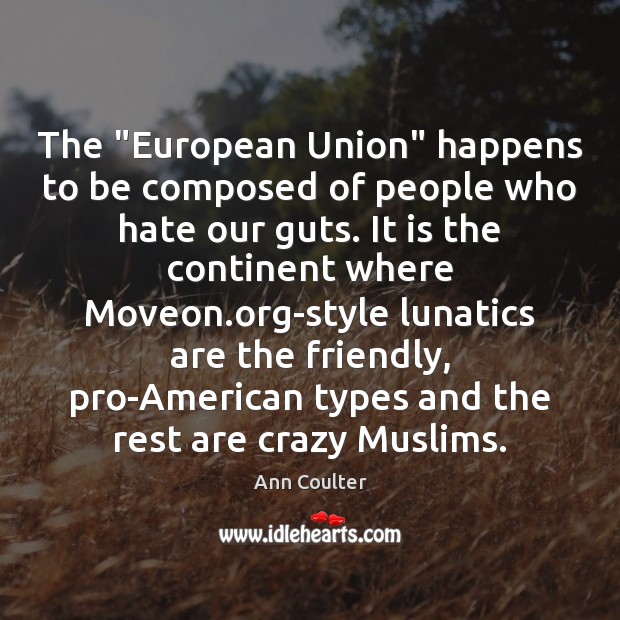 The “European Union” happens to be composed of people who hate our Image