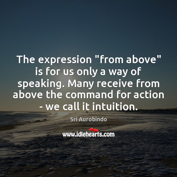 The expression “from above” is for us only a way of speaking. Sri Aurobindo Picture Quote