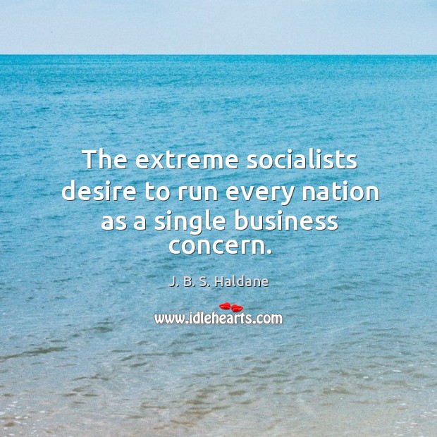 The extreme socialists desire to run every nation as a single business concern. Image