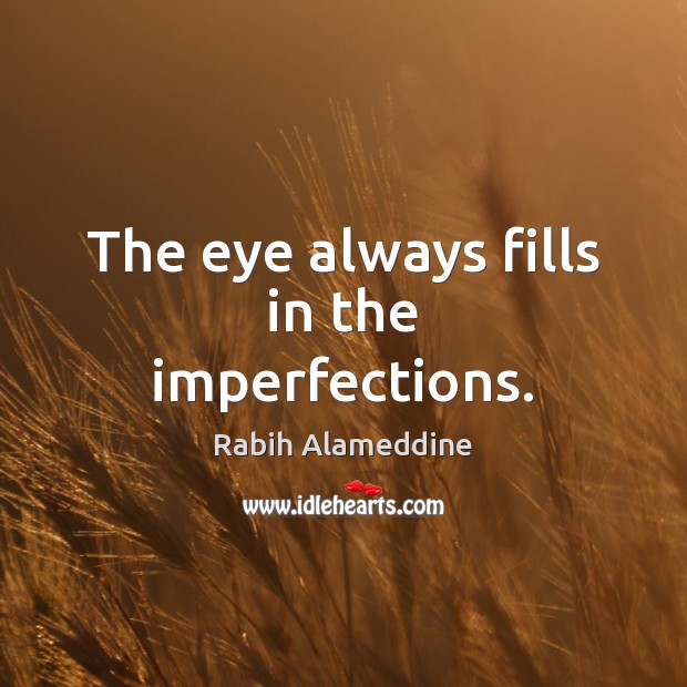 The eye always fills in the imperfections. Rabih Alameddine Picture Quote