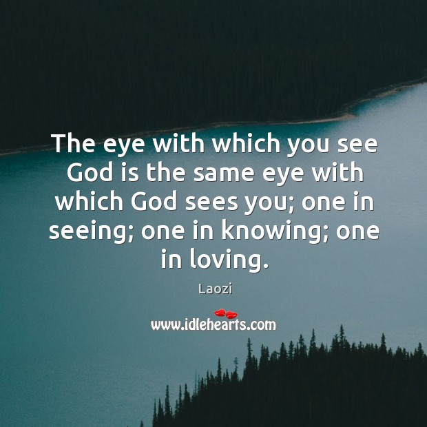 The eye with which you see God is the same eye with Image