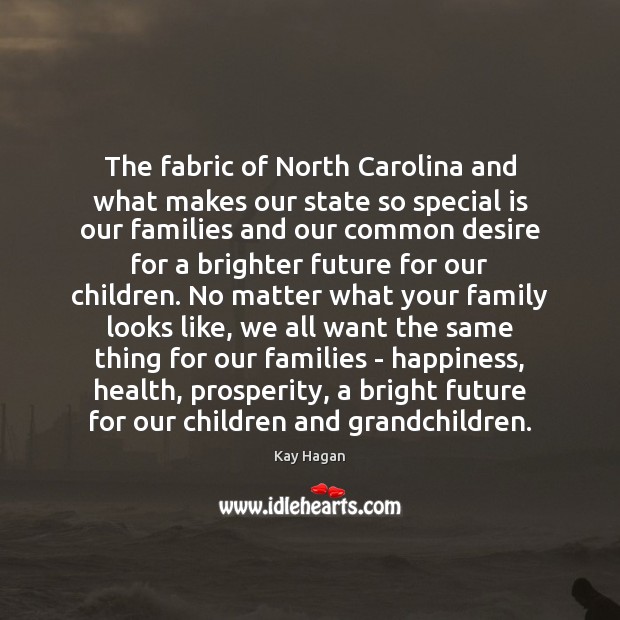 The fabric of North Carolina and what makes our state so special Kay Hagan Picture Quote
