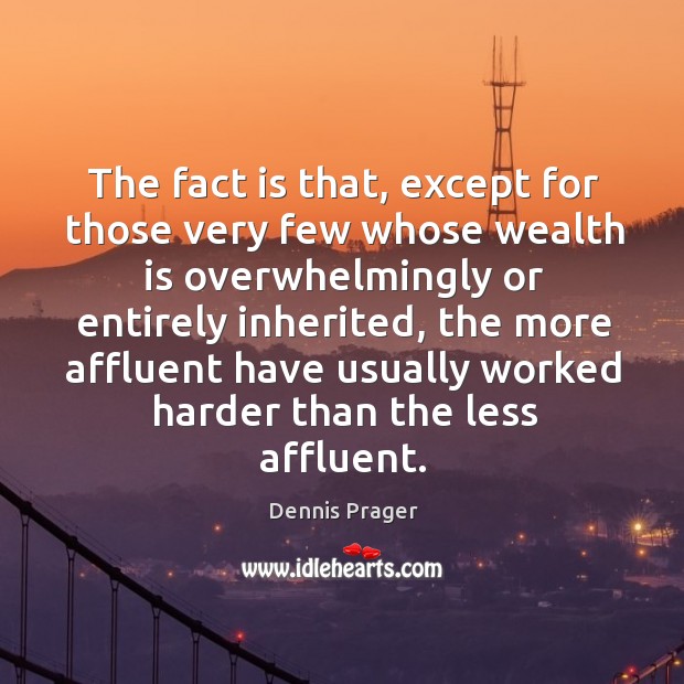The fact is that, except for those very few whose wealth is Image