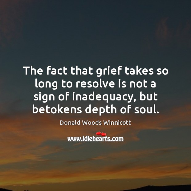 The fact that grief takes so long to resolve is not a Image
