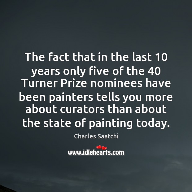 The fact that in the last 10 years only five of the 40 Turner Charles Saatchi Picture Quote