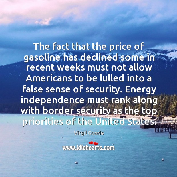 The fact that the price of gasoline has declined some in recent Image