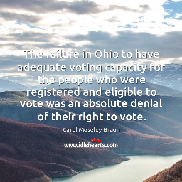 The failure in ohio to have adequate voting capacity for the people who were Vote Quotes Image