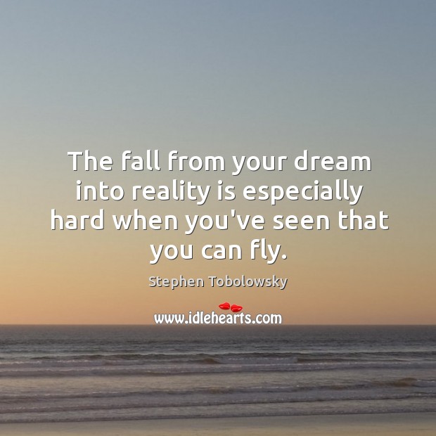 The fall from your dream into reality is especially hard when you’ve Stephen Tobolowsky Picture Quote