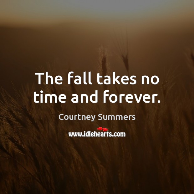 The fall takes no time and forever. Courtney Summers Picture Quote