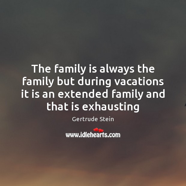 The family is always the family but during vacations it is an Family Quotes Image