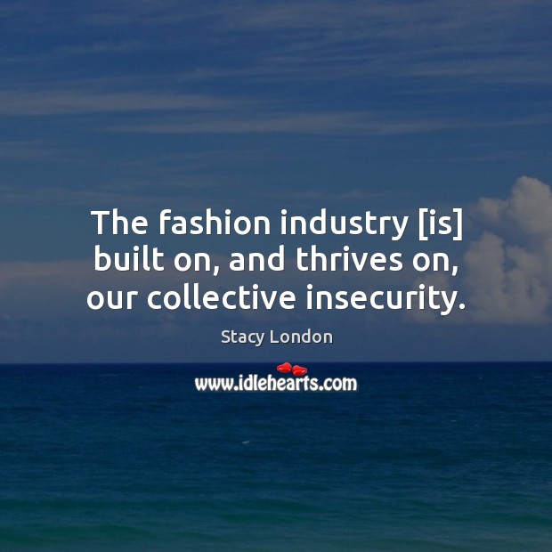 The fashion industry [is] built on, and thrives on, our collective insecurity. Image