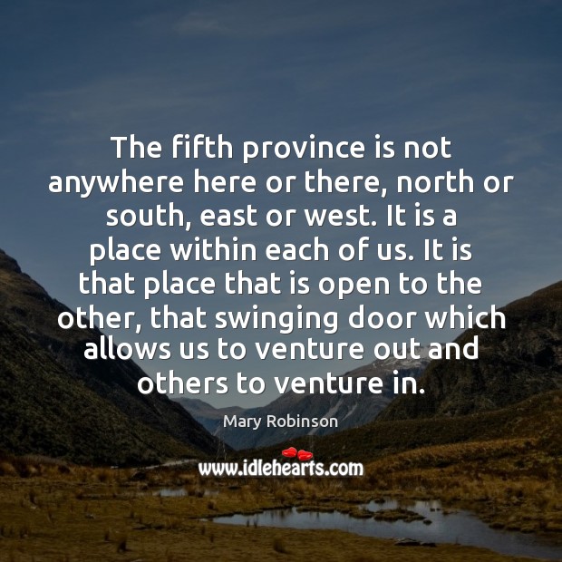 The fifth province is not anywhere here or there, north or south, Image