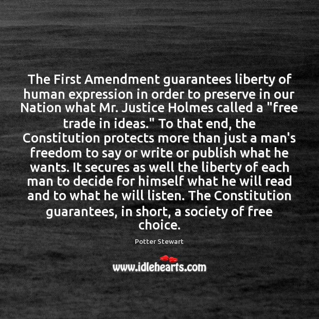 The First Amendment guarantees liberty of human expression in order to preserve Image