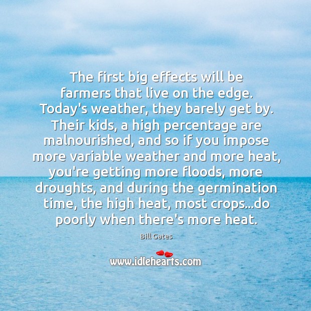 The first big effects will be farmers that live on the edge. Image