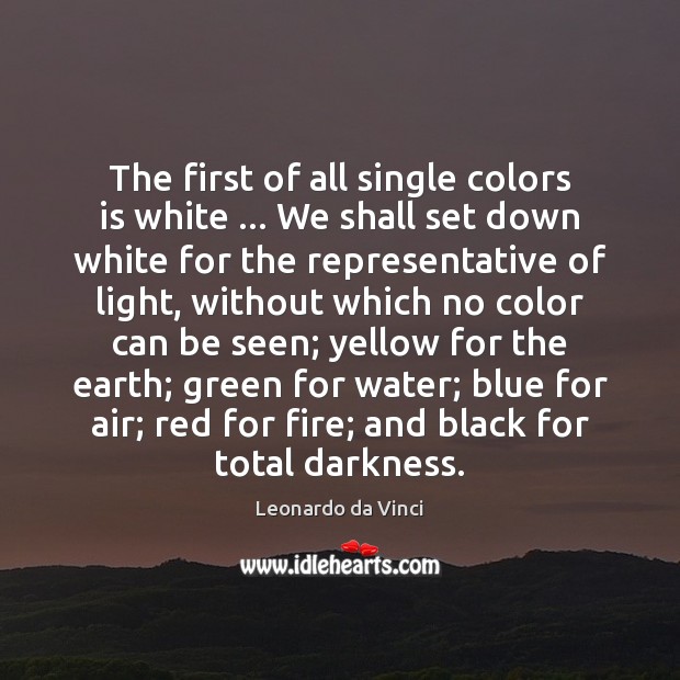 The first of all single colors is white … We shall set down Image