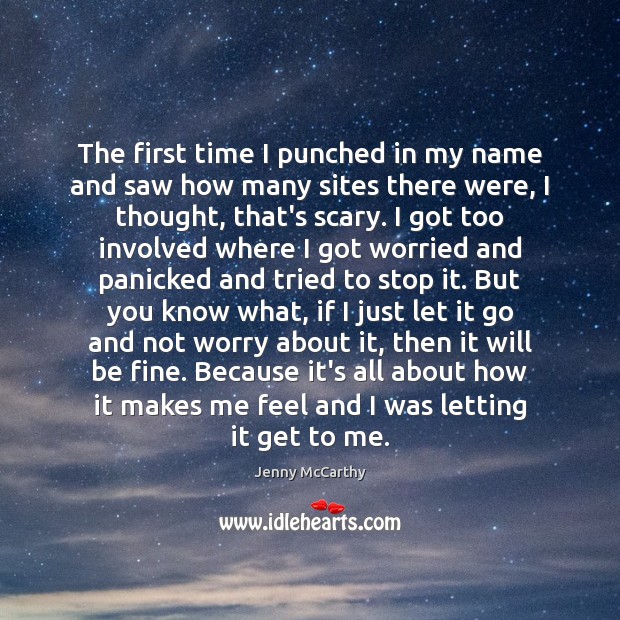 The first time I punched in my name and saw how many Jenny McCarthy Picture Quote