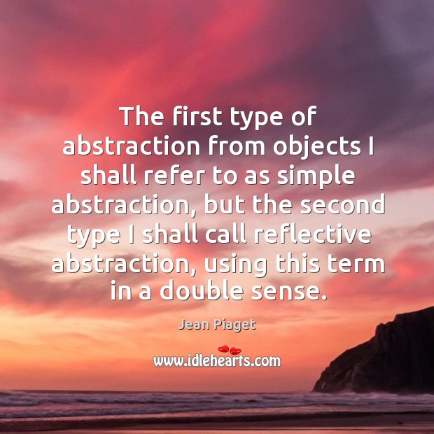 The first type of abstraction from objects I shall refer to as simple abstraction Image
