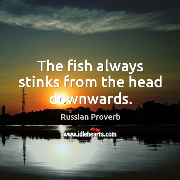The fish always stinks from the head downwards. Image