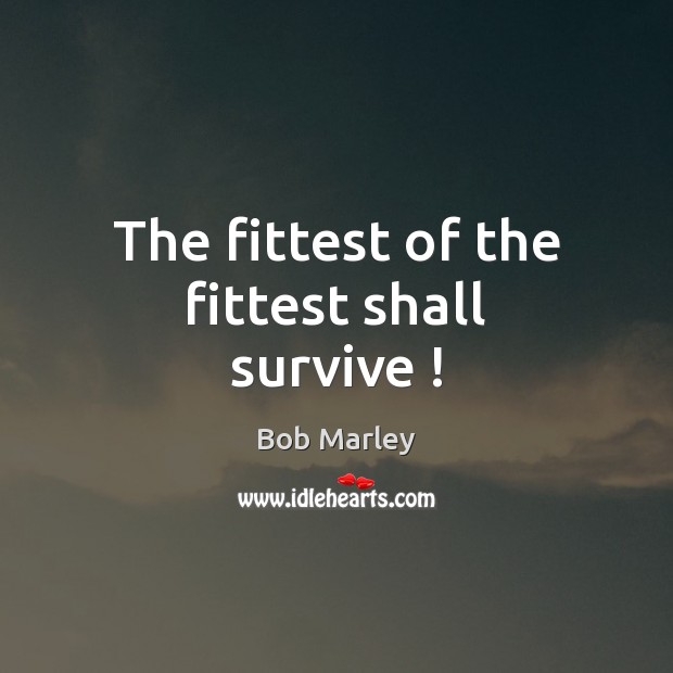 The fittest of the fittest shall survive ! Bob Marley Picture Quote