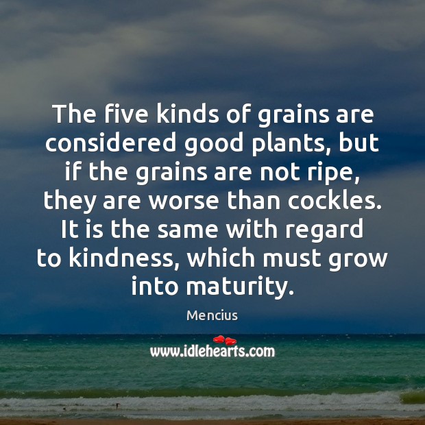 The five kinds of grains are considered good plants, but if the Mencius Picture Quote