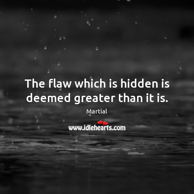 The flaw which is hidden is deemed greater than it is. Hidden Quotes Image