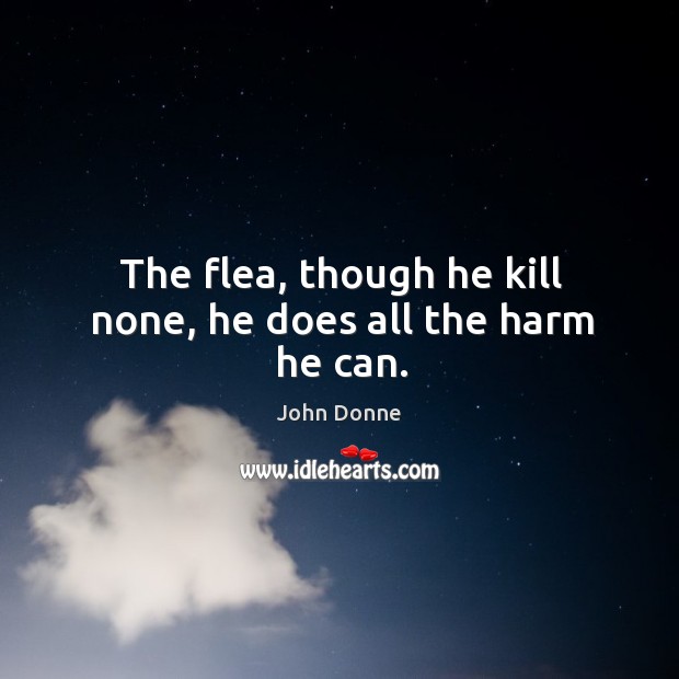 The flea, though he kill none, he does all the harm he can. John Donne Picture Quote