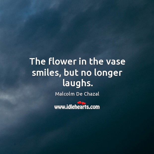 The flower in the vase smiles, but no longer laughs. Malcolm De Chazal Picture Quote