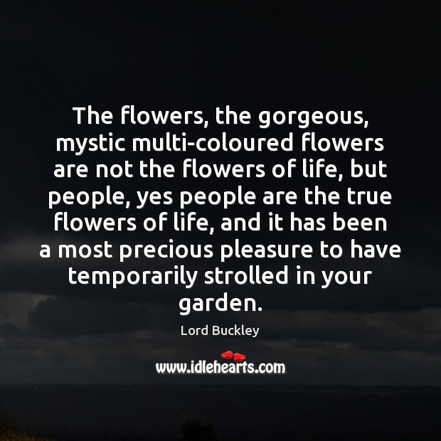 The flowers, the gorgeous, mystic multi-coloured flowers are not the flowers of 