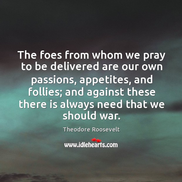 The foes from whom we pray to be delivered are our own Image