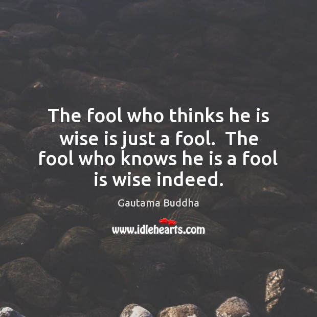 The fool who thinks he is wise is just a fool.  The Fools Quotes Image