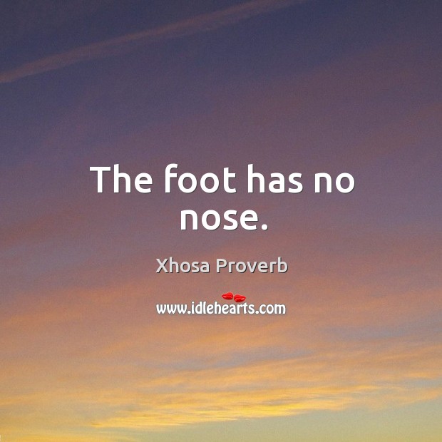 The foot has no nose. Xhosa Proverbs Image