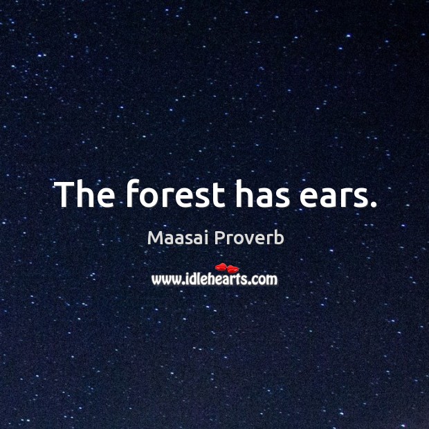 The forest has ears. Maasai Proverbs Image