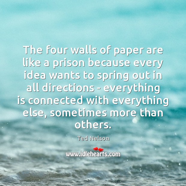 The four walls of paper are like a prison because every idea Image