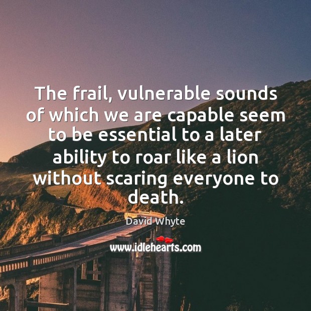 The frail, vulnerable sounds of which we are capable seem to be Image