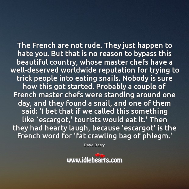 The French are not rude. They just happen to hate you. But Image