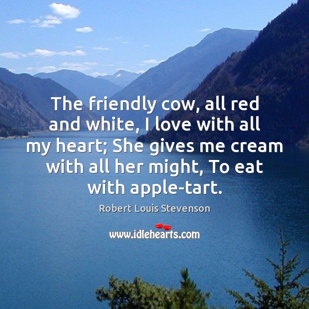 The friendly cow, all red and white, I love with all my Image