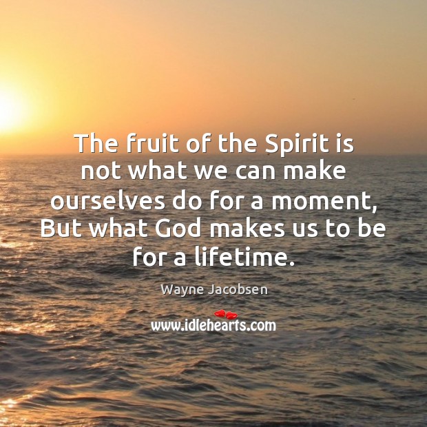 The fruit of the Spirit is not what we can make ourselves Wayne Jacobsen Picture Quote