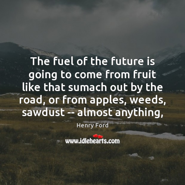 The fuel of the future is going to come from fruit like Future Quotes Image
