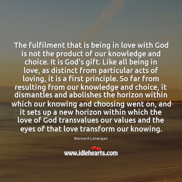 The fulfilment that is being in love with God is not the Image