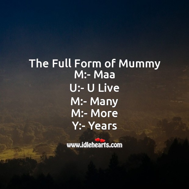 The Full Form of Mummy. Mother’s Day Messages Image