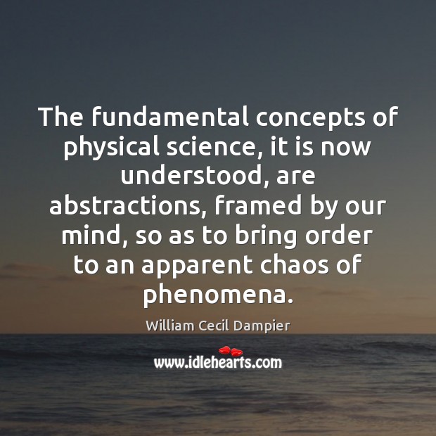 The fundamental concepts of physical science, it is now understood, are abstractions, Image