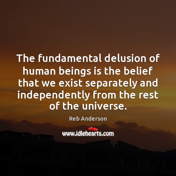 The fundamental delusion of human beings is the belief that we exist Reb Anderson Picture Quote